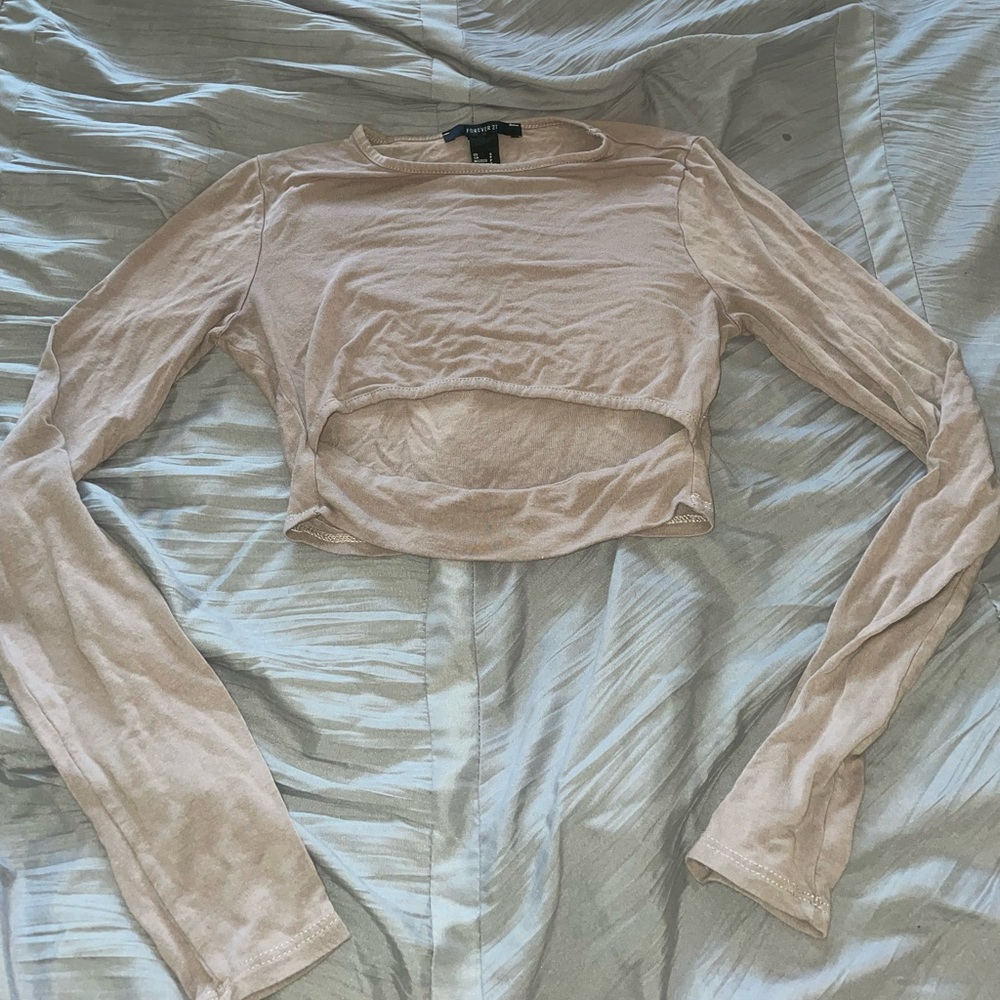 forever 21 tan croptop